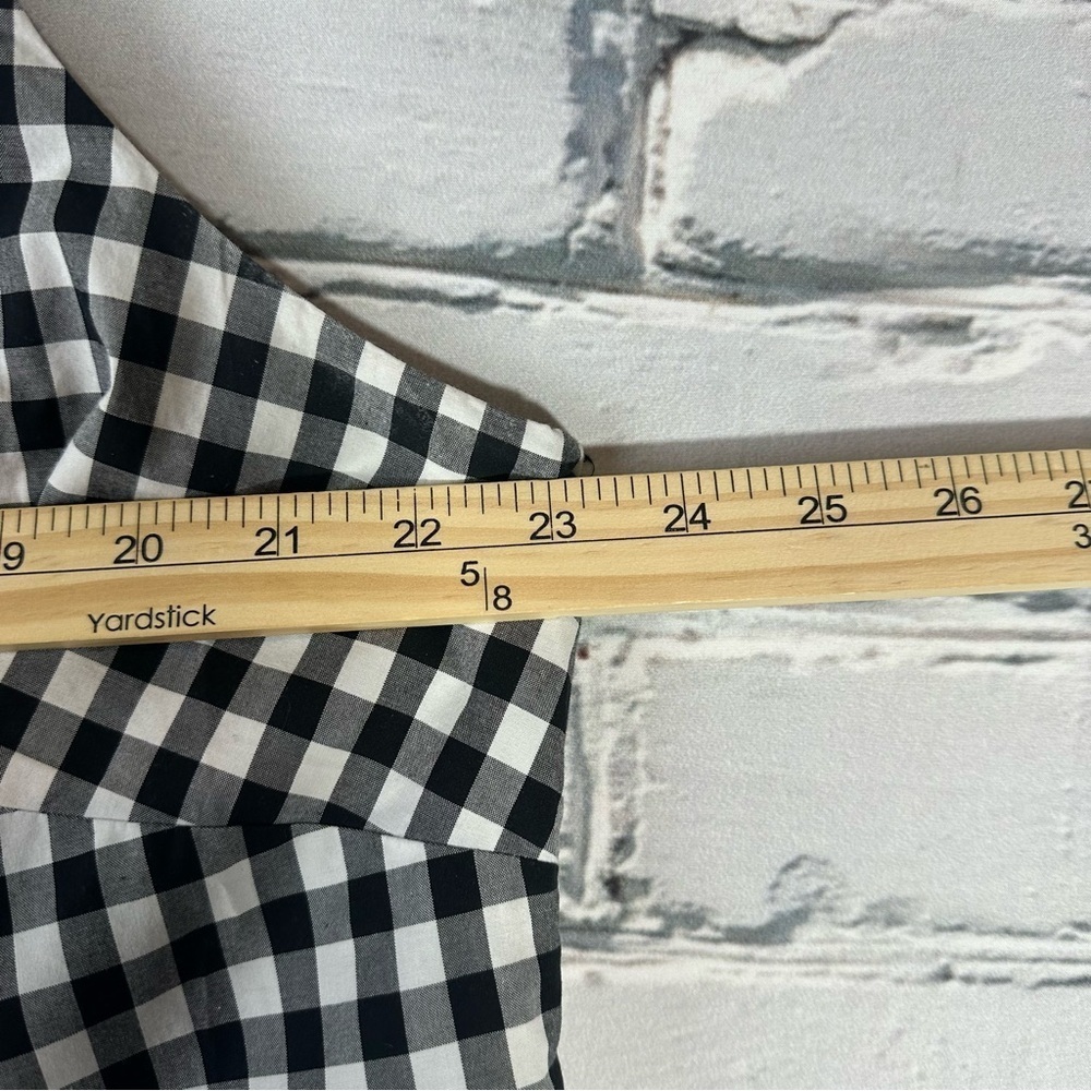 *SOLD* Talbots Women’s Gingham Plaid Top 18WP Petite Beaded Cotton Black White - Picture 7 of 8